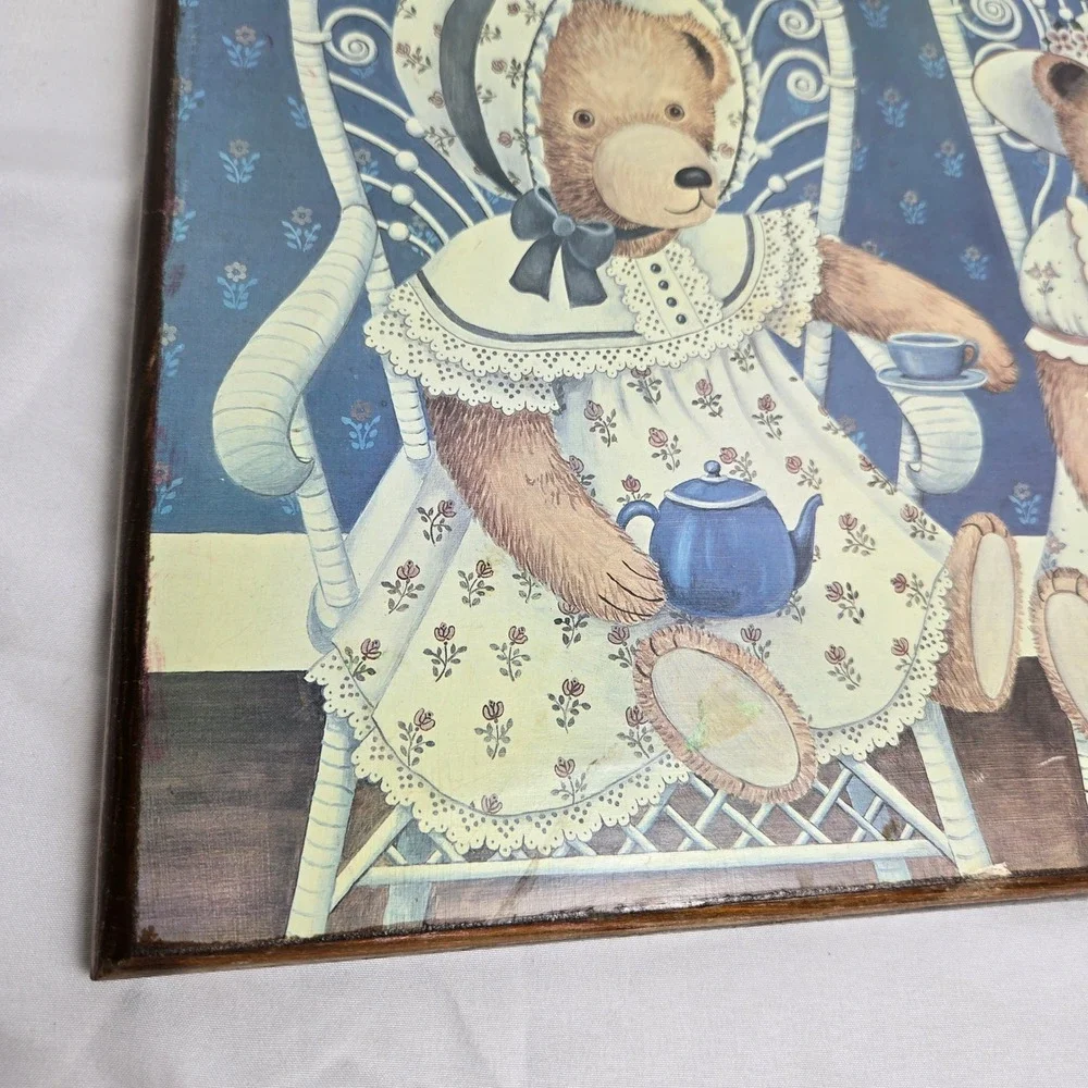 Teddy Bear‎ Decorative Wooden Plaque Artist Nita Showers 1985